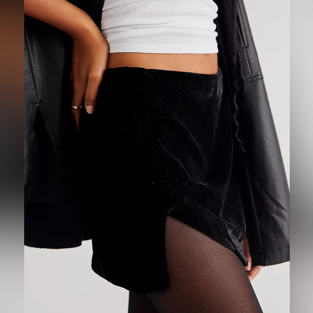 Velvet Mini Skirt